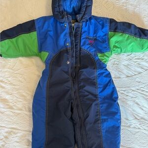 Vintage Crisp OshKosh Blue Snowsuit, Colorblock Warm
